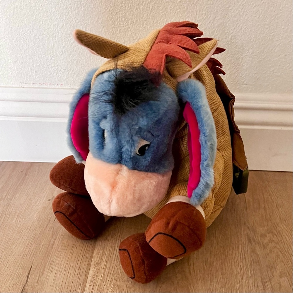 DISNEY Winnie the Pooh Eeyore With Horse Outfit Stuffed Animal Plush 12” Mint